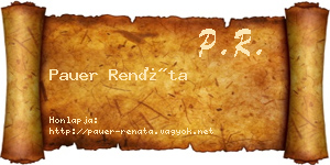 Pauer Renáta névjegykártya